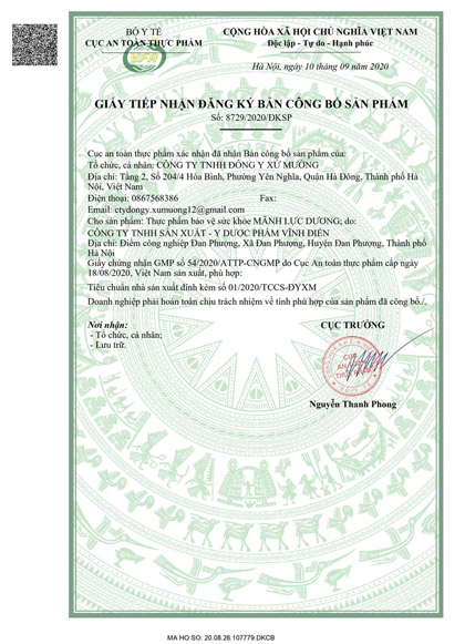 chứng nhận mãnh lực dương