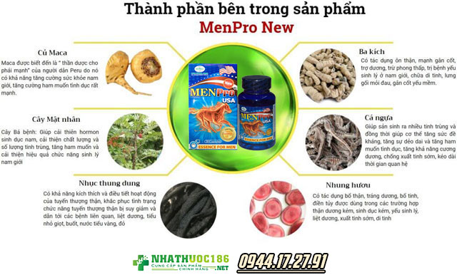 Menpro USA thành phần