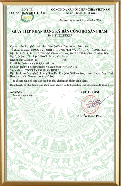 Haboka chứng nhận