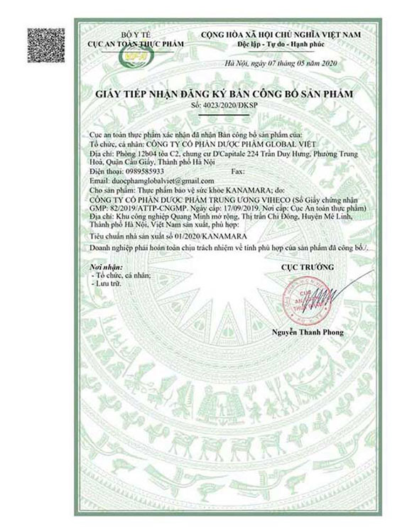 kanamara chứng nhận