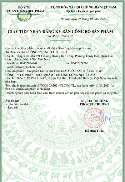 giấy công bố giảo cổ lam tuệ linh