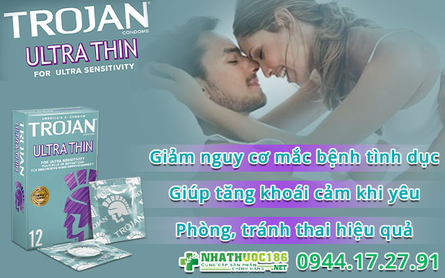 công dụng trojan ultra condoms - 12 pack