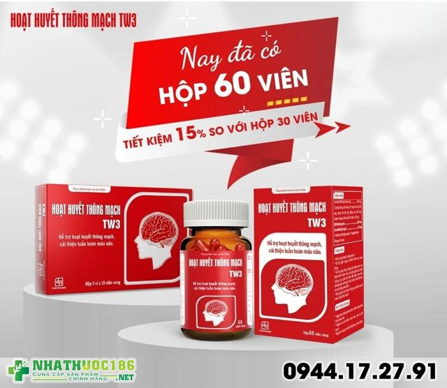 Viên uống Hoạt Huyết Thông Mạch TW3: Hỗ trợ tuần hoàn máu hiệu quả
