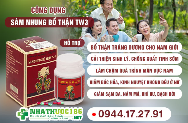 Công dụng tuyệt vời của Sâm Nhung Bổ Thận TW3