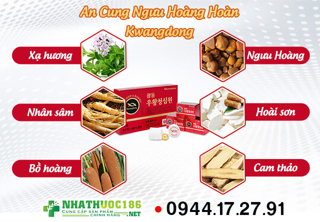 Thành phần nổi bật trong An Cung Ngưu Hoàng Hoàn Kwangdong