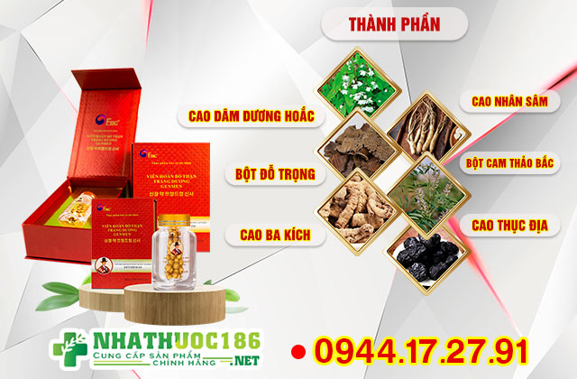 Thành phần của Viên Hoàn Bổ Thận Tráng Dương Genmen