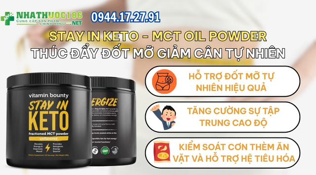Công dụng chính của Stay In Keto MCT Oil Powder