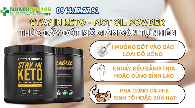 Hướng dẫn sử dụng Stay In Keto MCT Oil Powder