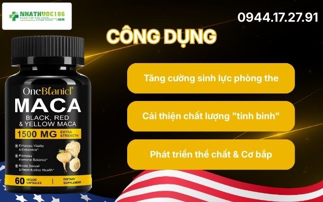 Công dụng vượt trội của Maca Black Red Yellow