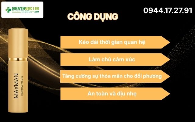 Công dụng vượt trội của Maxman Delay Spray For Men