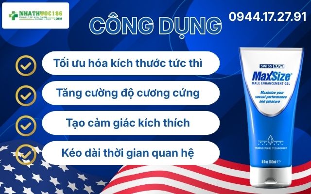 Công dụng vượt trội của Swiss Navy MAX Size Cream