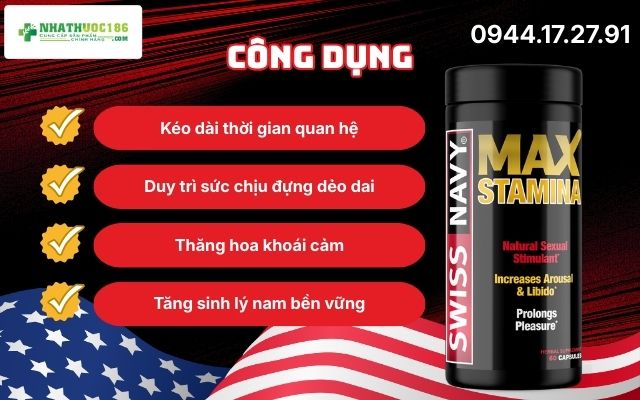 Công dụng vượt trội của Swiss Navy MAX Stamina