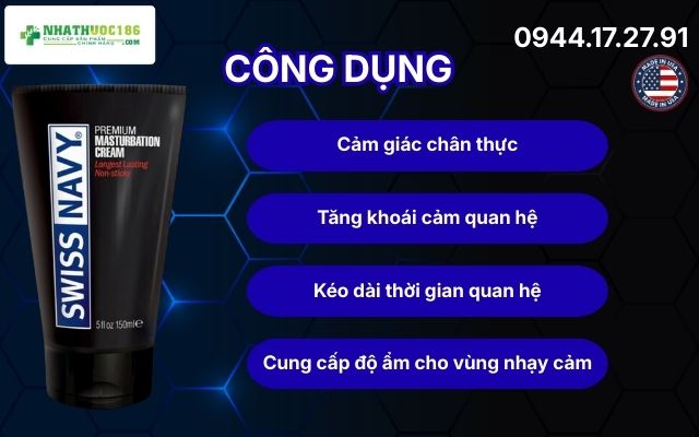 Công dụng vượt trội của Swiss Navy Masturbation Cream