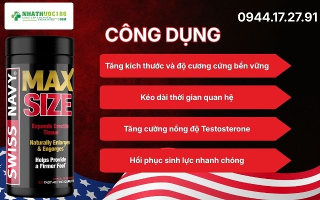 Công dụng vượt trội của Swiss Navy Max Size