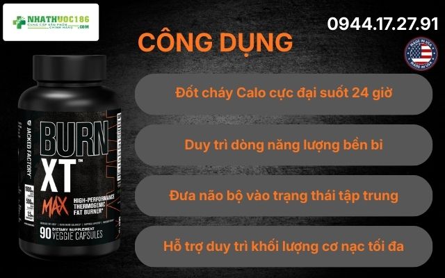 Công dụng vượt trội của viên uống đốt mỡ Burn XT Max