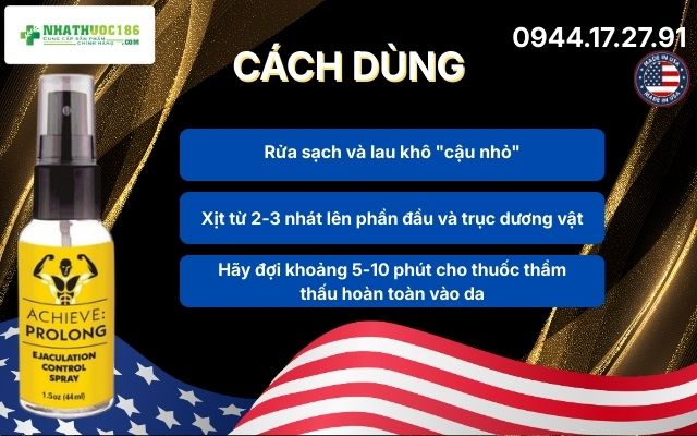 Hướng dẫn sử dụng Achieve Prolong Delay Spray đúng cách
