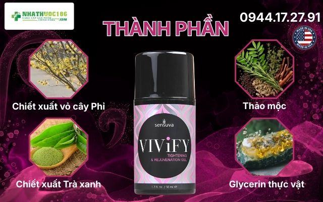 Phân tích bảng thành phần chuẩn dược phẩm của Vivify Tightening Gel