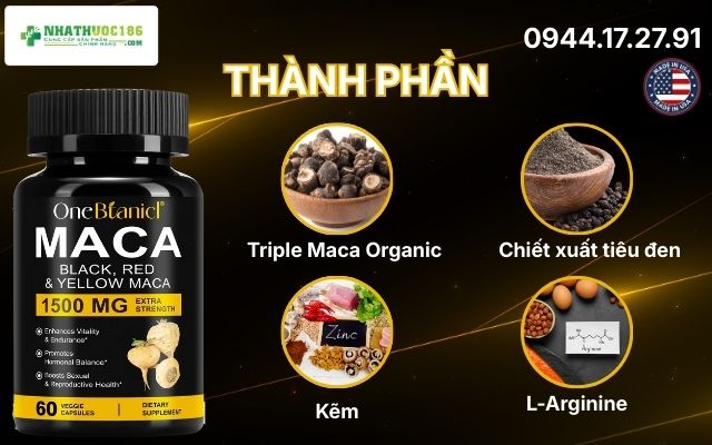 Phân tích bảng thành phần của Maca Black Red Yellow