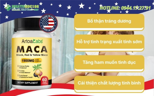 Công dụng của Maca Black Red Yellow 1900mg