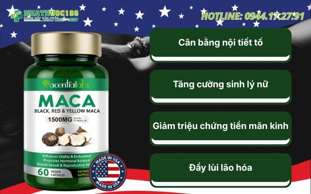 Công dụng của Maca Red Black Yellow 1500mg