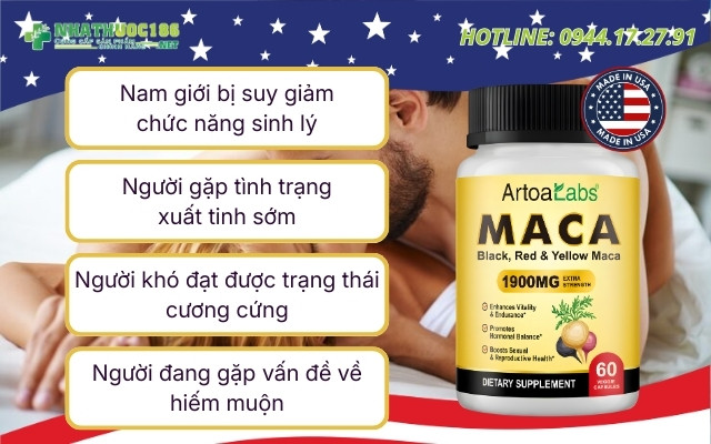 Đối tượng sử dụng Maca Black Red Yellow 1900mg
