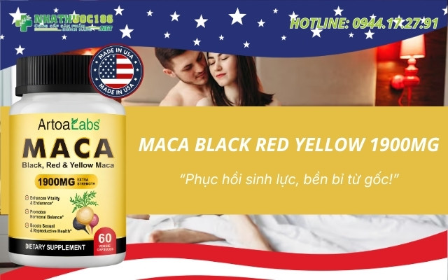 Giới thiệu về Maca Black Red Yellow 1900mg